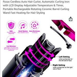 Curling iron rechargeable portable